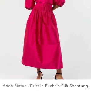 Ann Mashburn Adam Pintuck Fuchsia Silk Shantung Skirt. XS. NWT